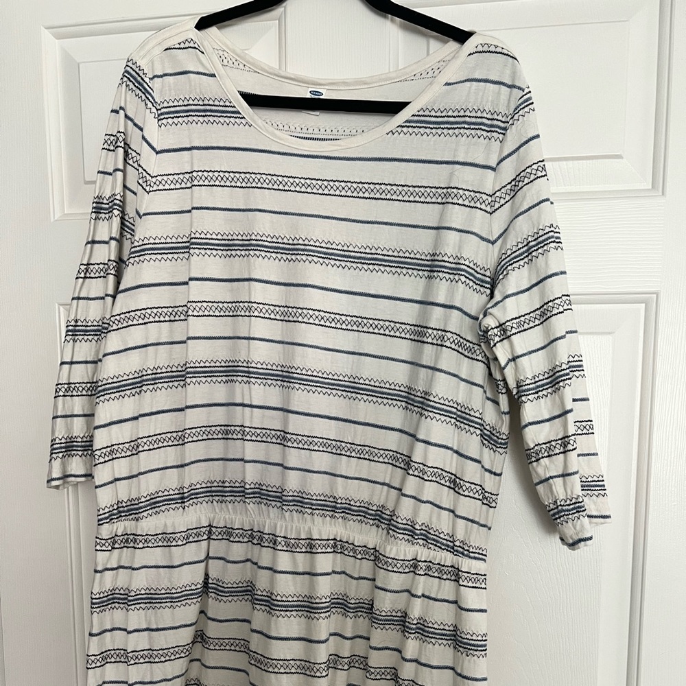 3/4 sleeve cotton mini dress